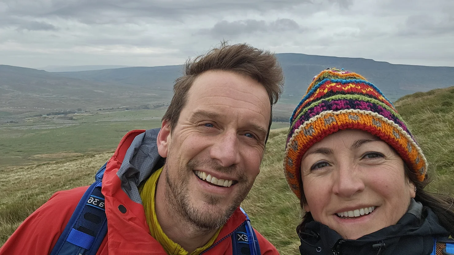 Joseph and his wife hiking in the Yorkshire Dales